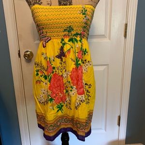 Yellow flora tub top dress